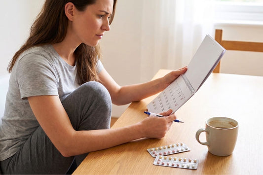 Femme suivant son cycle après un changement de contraception