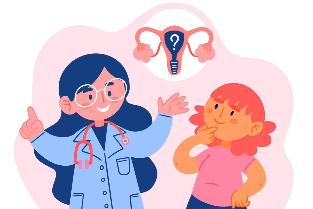 Illustration jeune adolescente lors d'une consultation médicale pour une hématocolpos 