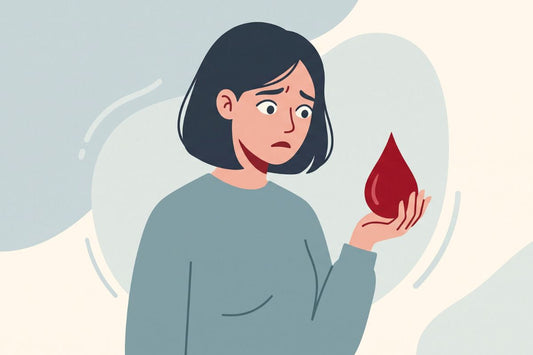 Illustration d'une femme qui tient une goutte de sang dans sa main