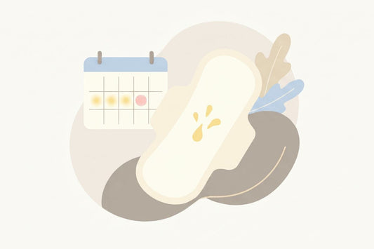 Illustration de perte jaune sur une serviette hygiénique