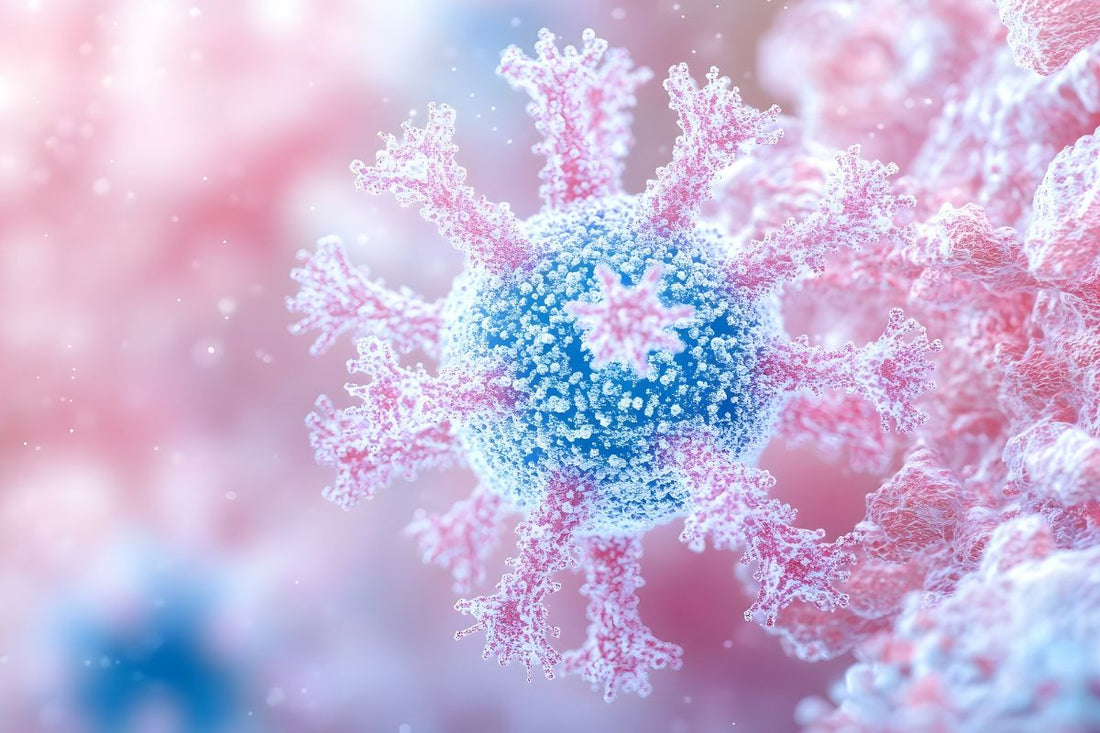 Illustration 3D d'un agent pathogène microscopique (type levure ou bactérie) responsable d'une infection vaginale