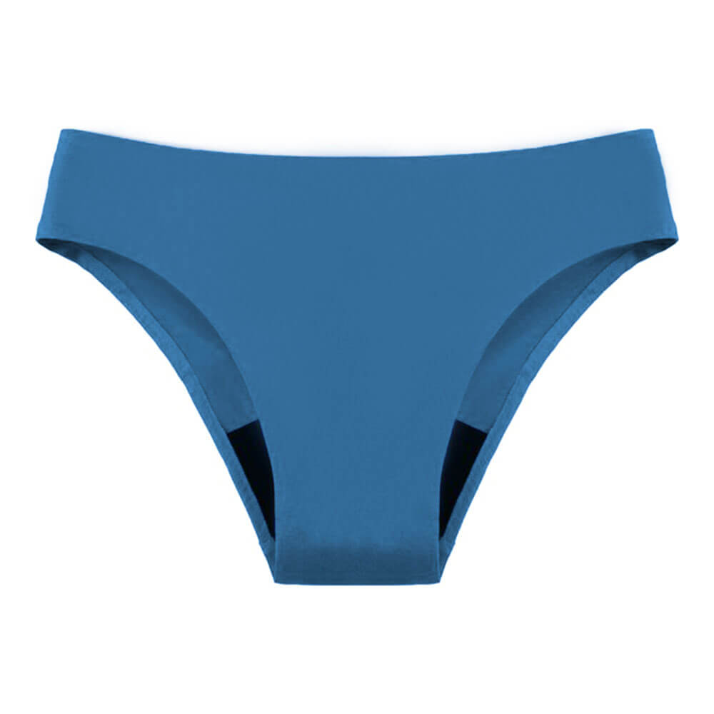Blauer Bikini Menstruations-Teenager-Badebekleidung