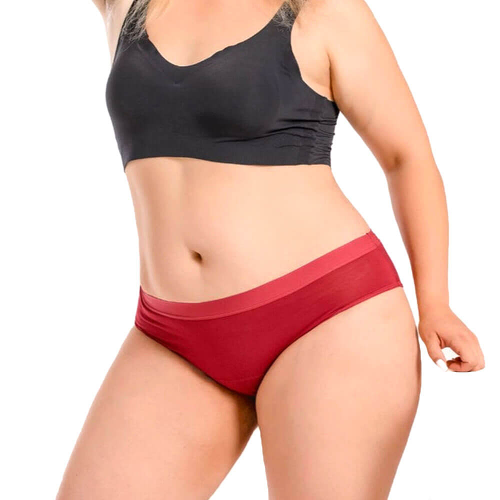 Culotte Menstruelle Bambou rouge