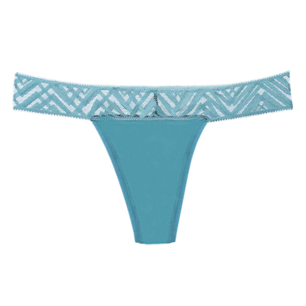 String Menstruel bleu paon